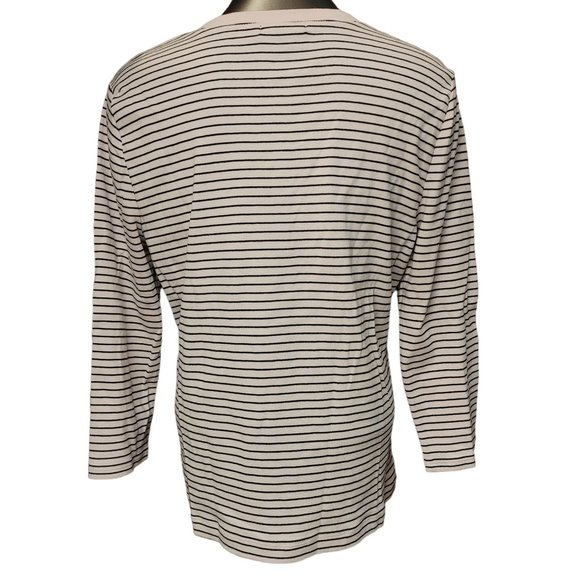 Chaps Women's White/Black Striped Long Sleeve Top XL - Picture 2 of 3